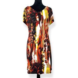 Cato Dress Womens Medium‎ M Multicolor Short Sleeve Knee Length